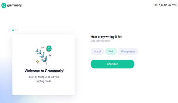 Cách đăng ký và cài đặt Grammarly Tự học và Sử dụng Grammarly-chọn nhu cầu sử dụng