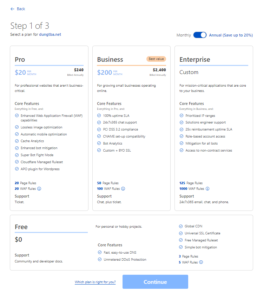 Cách thêm tên miền vào CloudFlare nhanh chóng và miễn phí choose plan CloudFlare