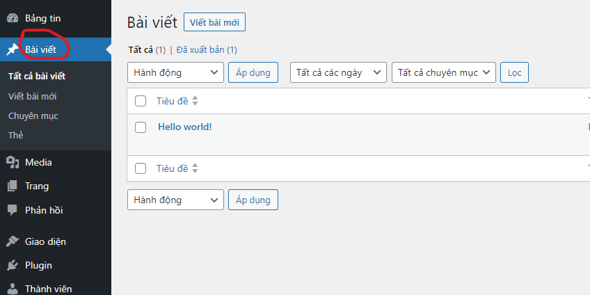 hướng dẫn đăng bài viết trên WordPress