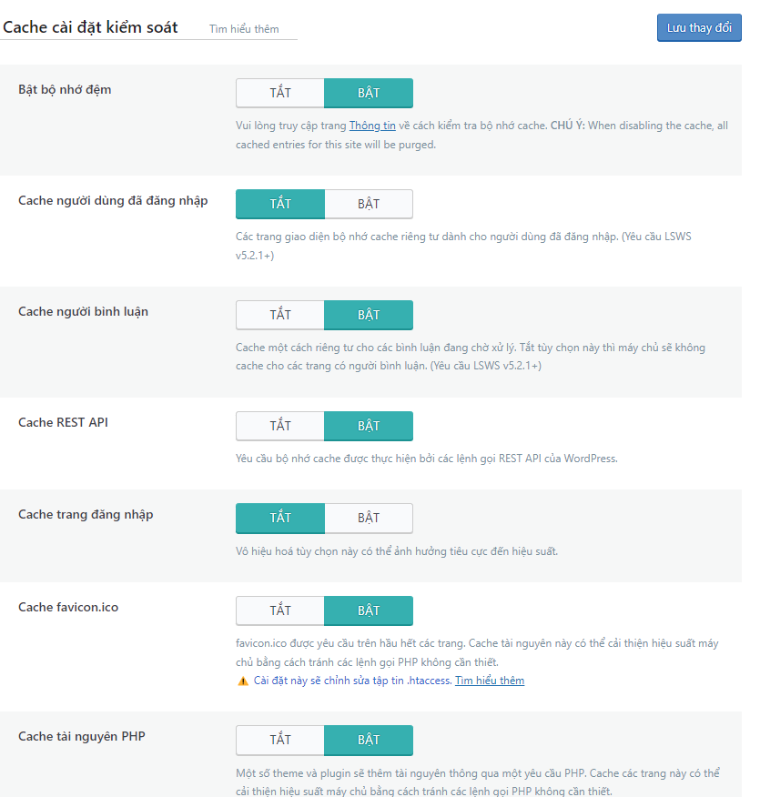 Cài đặt LiteSpeed Cache Plugin