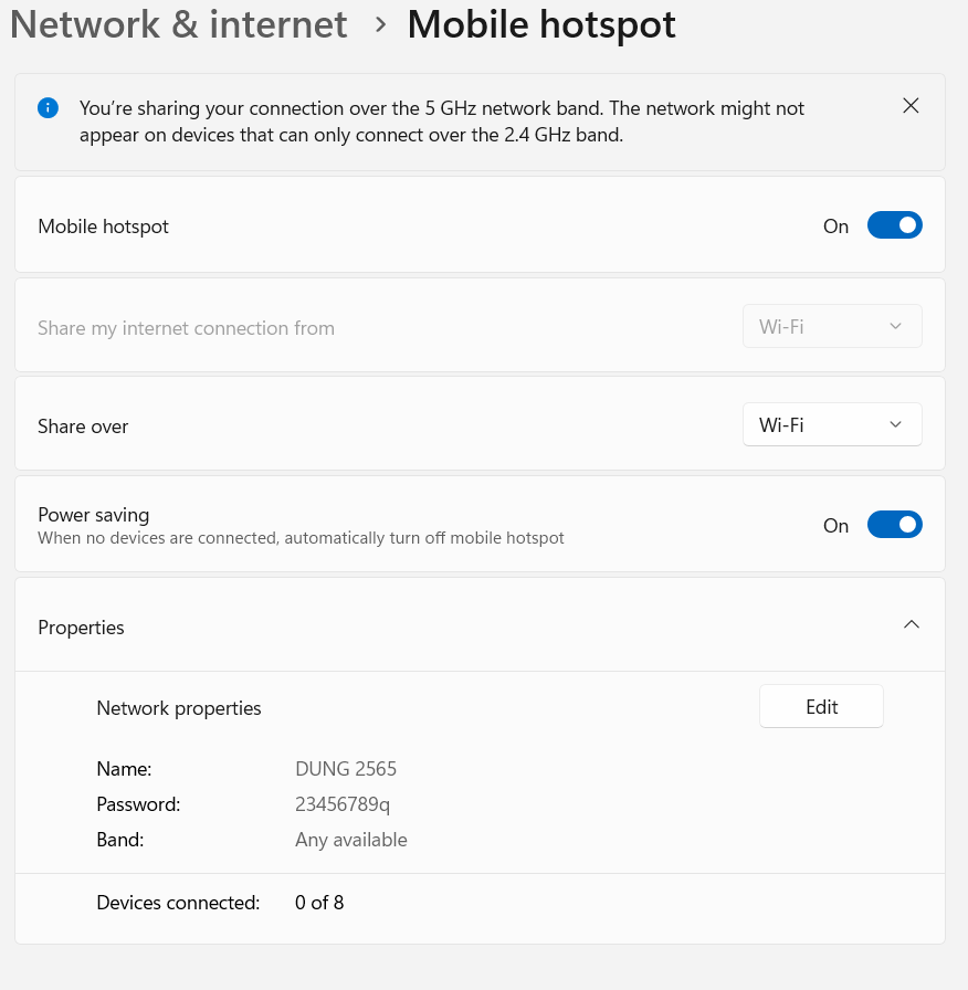 Cấu hình điểm truy cập wifi máy tính