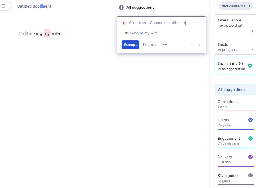Kiểm tra lỗi ngữ pháp Grammarly