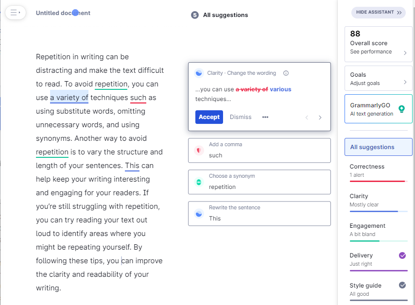 Sữa lỗi cách diễn đạt Grammarly