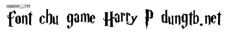 font chu game Harry P dungtb.net