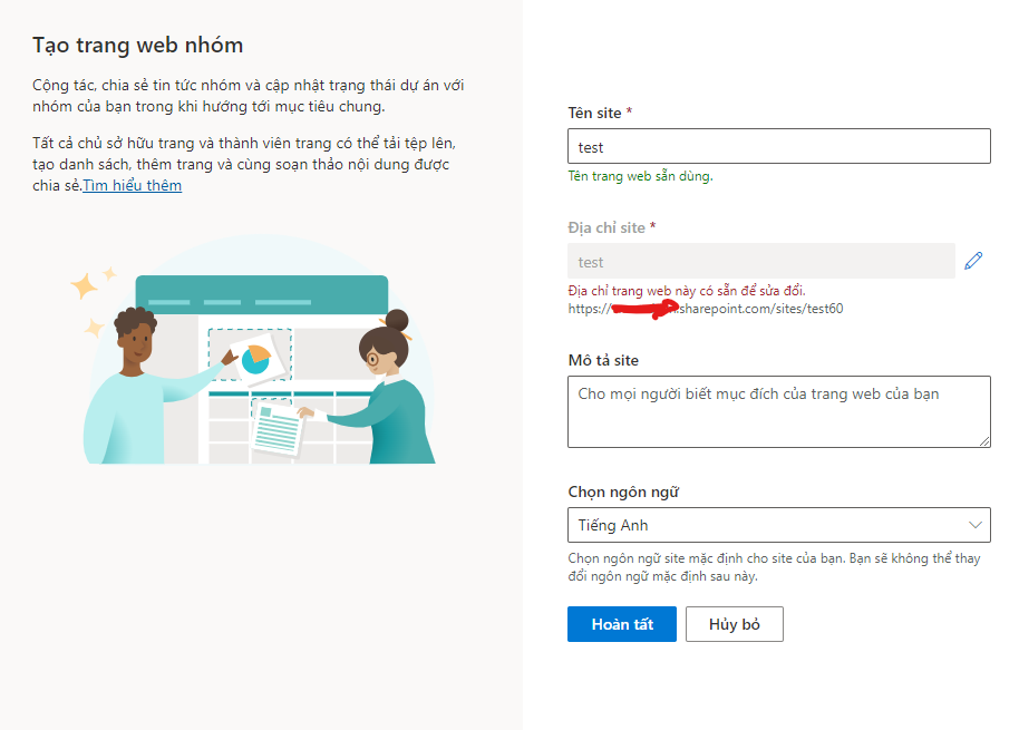 tạo sharepoint trên office 365