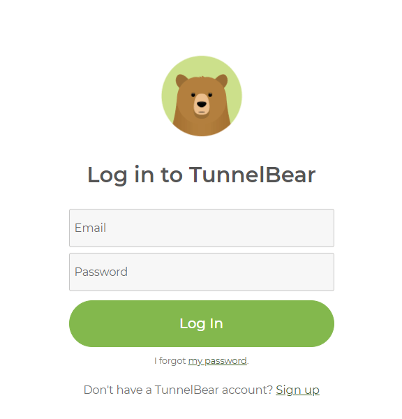 01 dang ky dang nhap TunnelBear