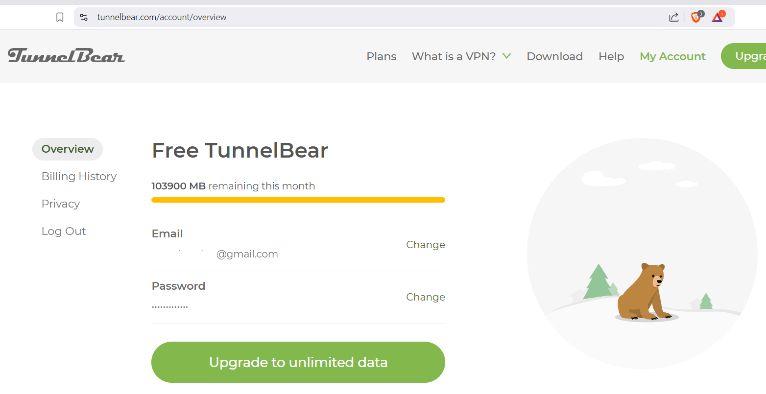 03 kiem tra dung luong TunnelBear