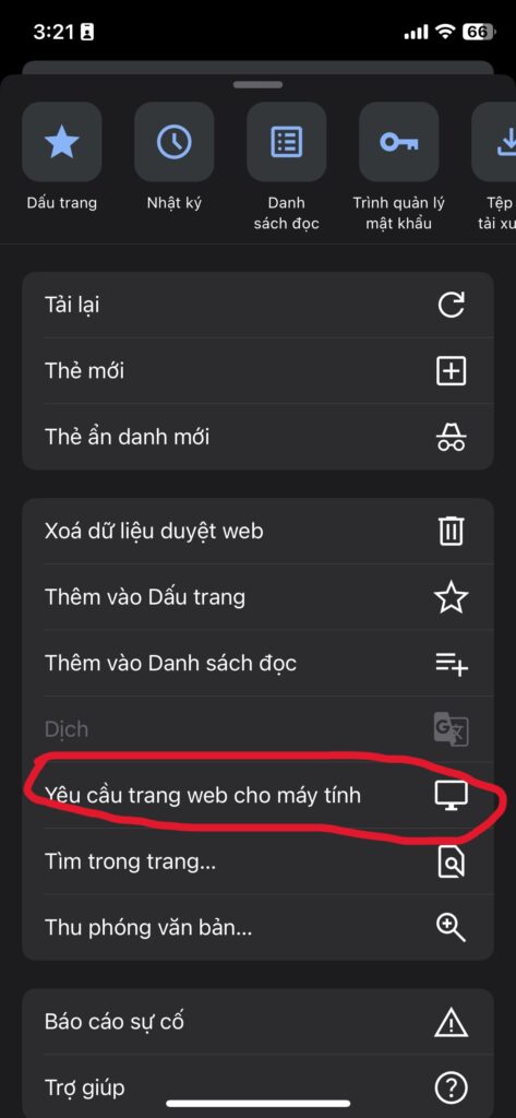 Hình 2. yêu cầu website cho máy tính